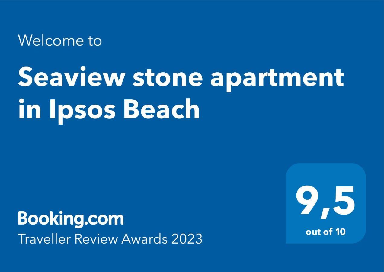 Seaview Stone Apartment In Ipsos Beach Eksteriør billede